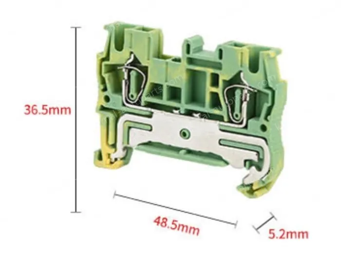 ST-2.5PE Grounding Terminal Block Spring Terminal Block Pull-back Yellow and Green Spring Grounding Strip