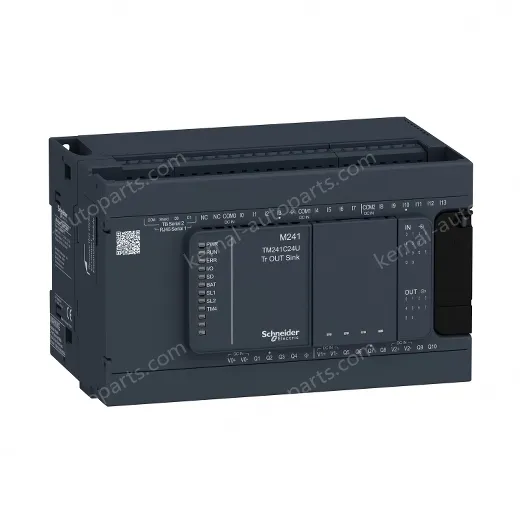 TM241C24U Logic controller, Modicon M241, 24 IO transistor NPN