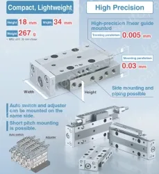 Air Slide Table MXJ Series Double acting &oslash;12, &oslash;16