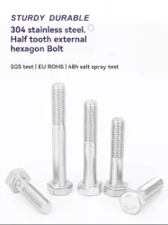 Half thread external hexagonal bolt M6*60
