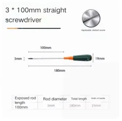 Slotted screwdriver 3*100