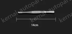 Stainless steel tweezers Straight round head (thick) 14cm