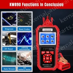 KW890 Automotive Fault Diagnosis Instrument Engine Fault Reading Fault Code Query Playback Function Testing Tools