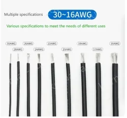 Silicone high temperature cable 24AWG White