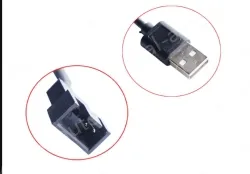 USB computer fan adapter cable 2Pin 5V 50cm