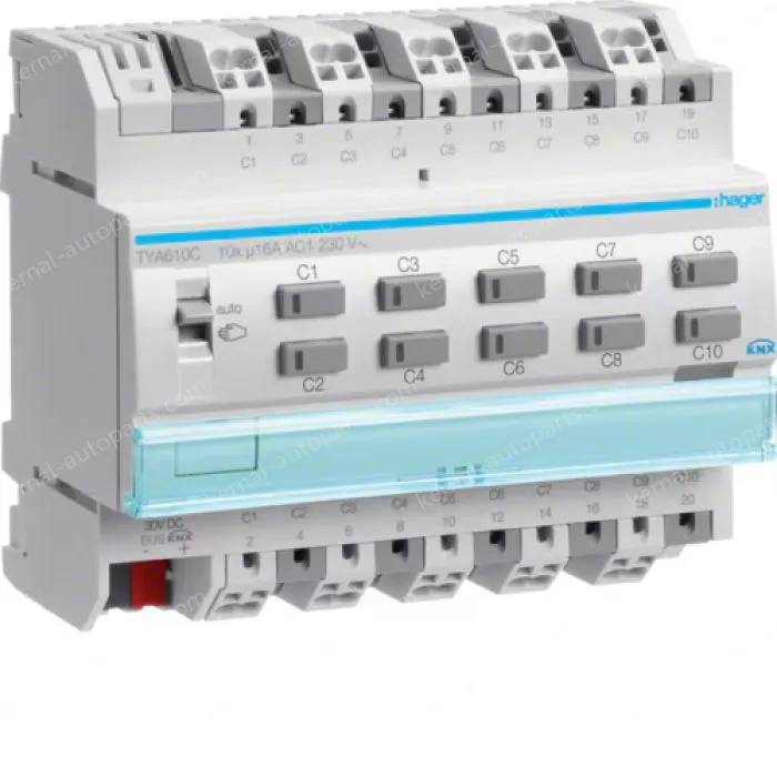 Output module 10x 16A /230V~, KNX