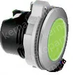 White frosted button, plastic spray painted silver edge