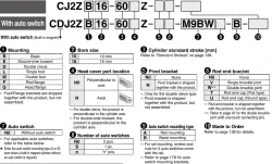 Built-in Speed Controller Type Double Acting, Single Rod CJ2Z Series ø10, ø16